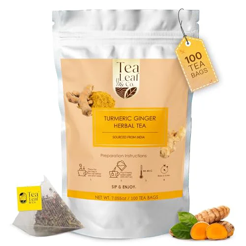 Safe Tealeaf Co. Turmeric Ginger Herbal Tea 7.055 Ounce Refined
