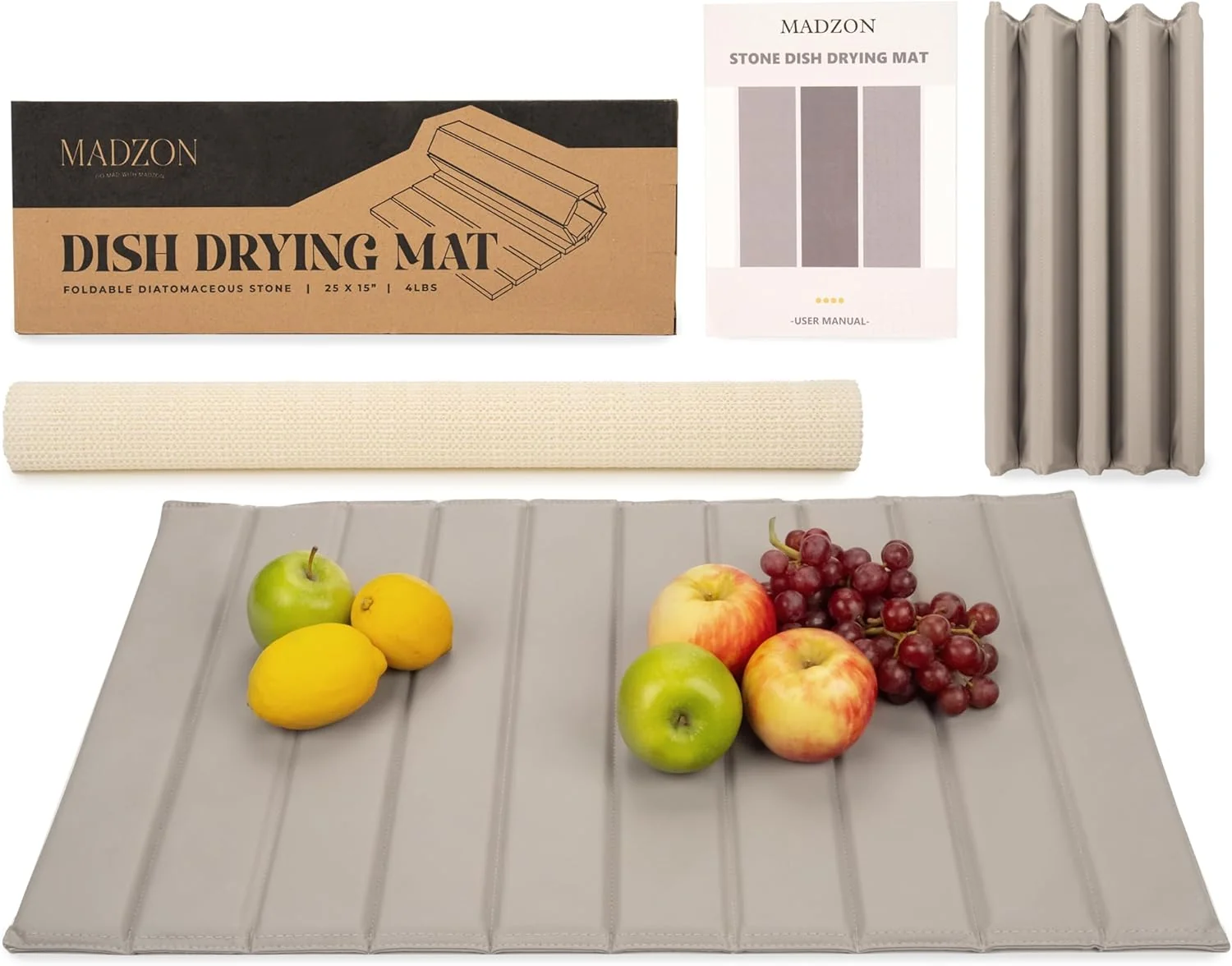 High-Quality 25 x 15 Large Stone Dish Drying Mat for Kitchen Counter – Quick Dry Super Absorbent Diatomaceous Earth Pad for Dishes Detailed