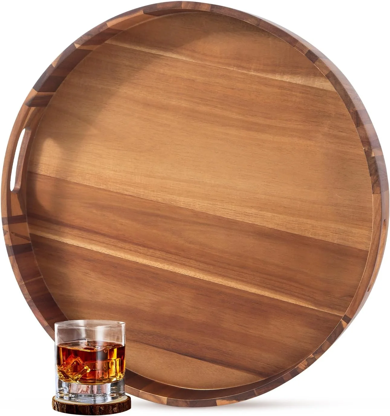 Responsible Extra Large Tray for Ottoman 22 Wooden Tray Ottoman Trays Large Acacia Wood Serving Tray with Handles Wooden Trays for Party Food Serving Breakfast Dinner Coffee Tea Appetizers Convenient