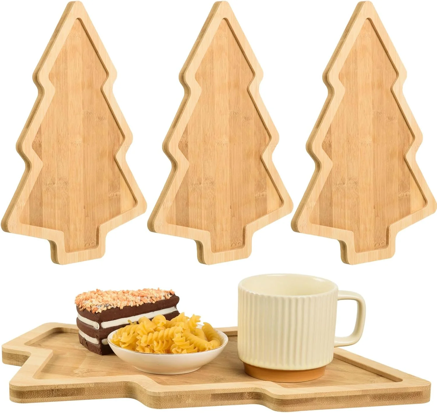 Consistent 3 Pcs Christmas Wooden Appetizer Tray Christmas Tree Shaped Wooden Serving Platter Sushi Serving Tray Wood Charcuterie Board Tray Snack Dessert Candy Dish Plate for Christmas Home Kitchen 15x11x0.59 Fast