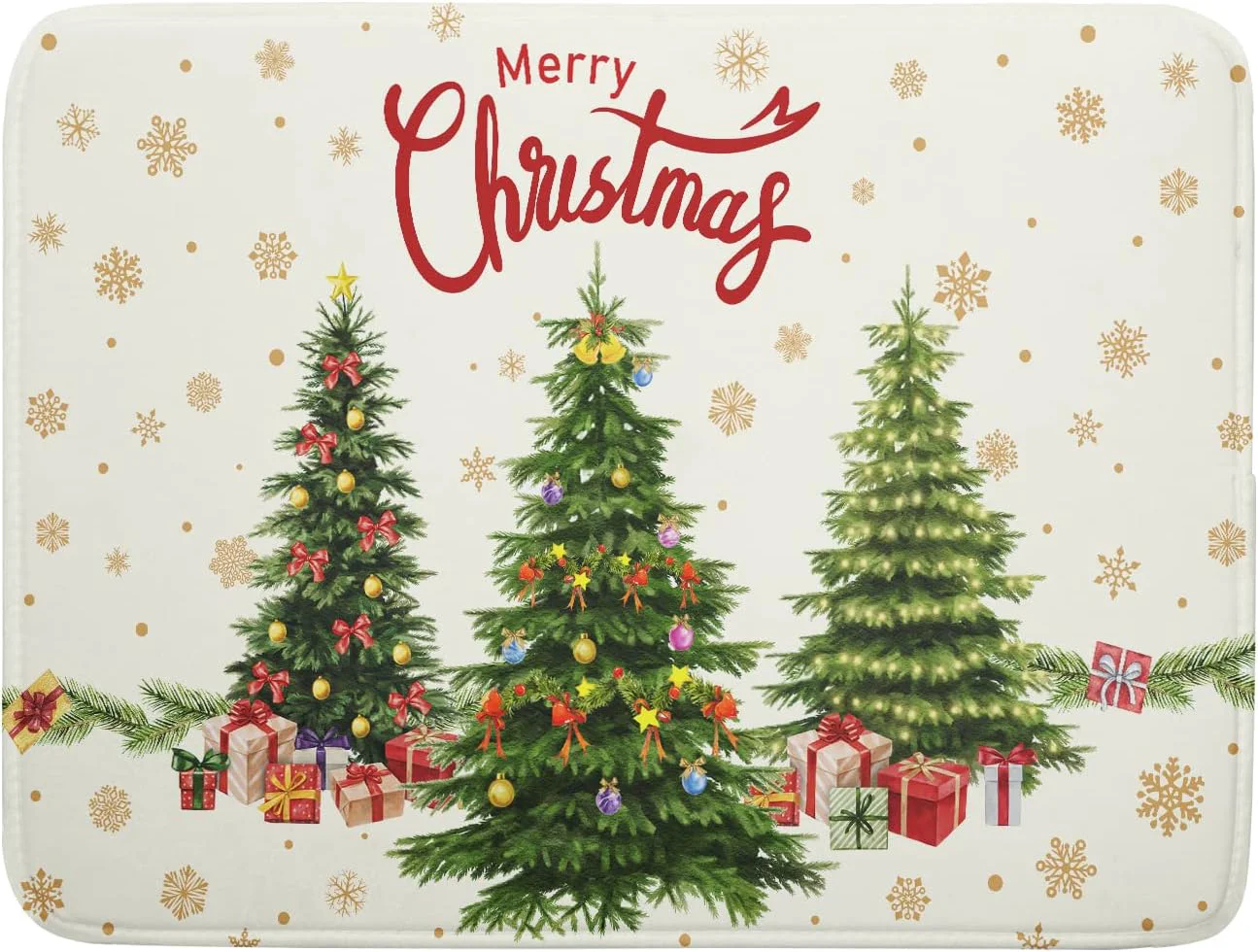 Elite Merry Christmas Dish Drying Mats for Kitchen Counter 16×18 Inch Christmas Tree Dish Drainer Mats Dry Pad Xmas Forest Drying Mat for Dish Christmas High-Quality