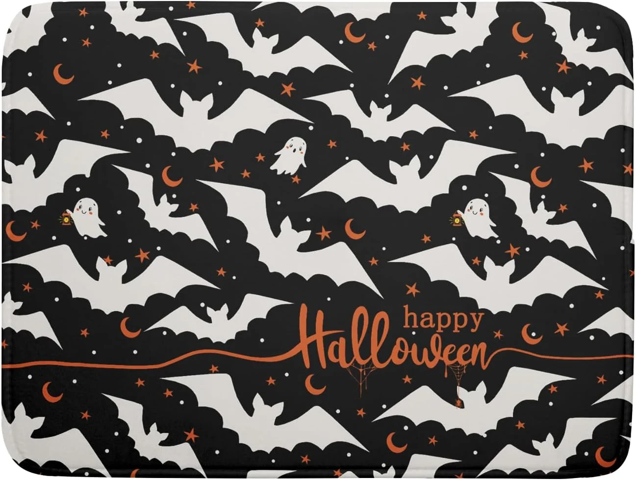 Healthy Halloween Black Bats Dish Drying Mat 16×18 Inch Happy Halloween Spooky Bat Microfiber Drying Mat for Dishes Absorbent Fast Dry Dish Rack Mat Drainer Reliable