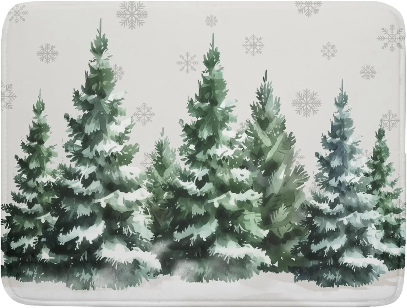 Artisan Christmas Dish Drying Mat 16×18 Inch Xmas Forest Tree Absorbent Dish Drainer Protector Pad Winter Holiday Microfiber Drying Mats Absorbent Reversible Fast