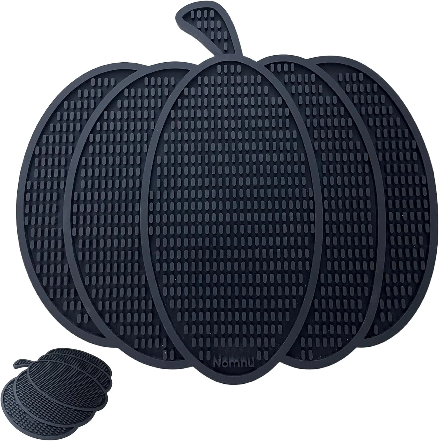 Genuine Nomnu Pumpkin Coffee Bar Mat Gothic Halloween Coffee Bar Decor Black Non slip base 1cm thick 14.8×13.5 inches. Protects counters from spills and scratches year round. Goth Decor Functional