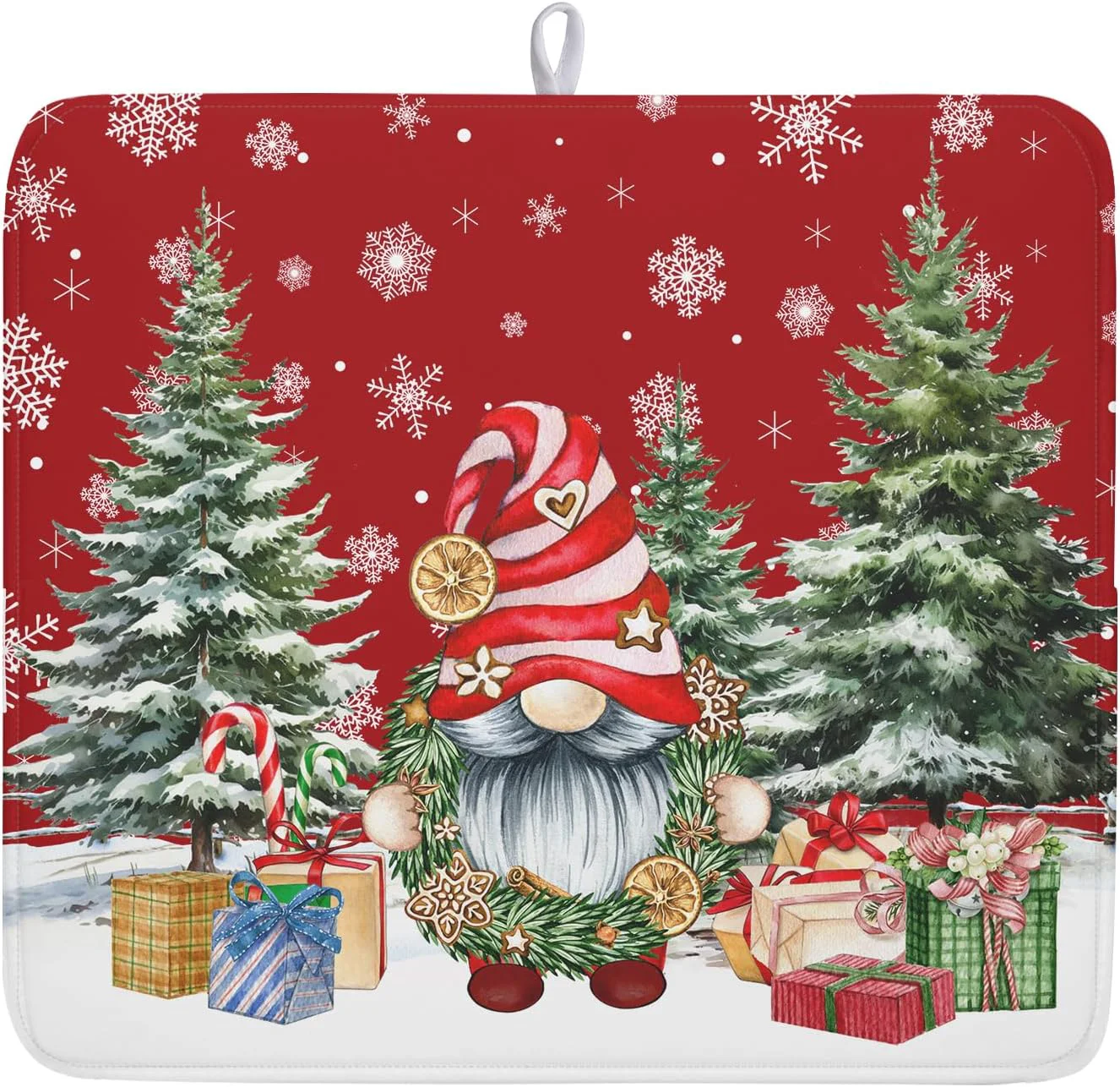 Selected Kawani Christmas Gnome Dish Drying Mats for Kitchen Counter Christmas Gnomes Snowflakes Absorbent Microfiber Dishes Drying Pad Xmas Kitchen Drying Mat Drying Rack Mat Kitchen Accessories 16 x18 Carefully Designed