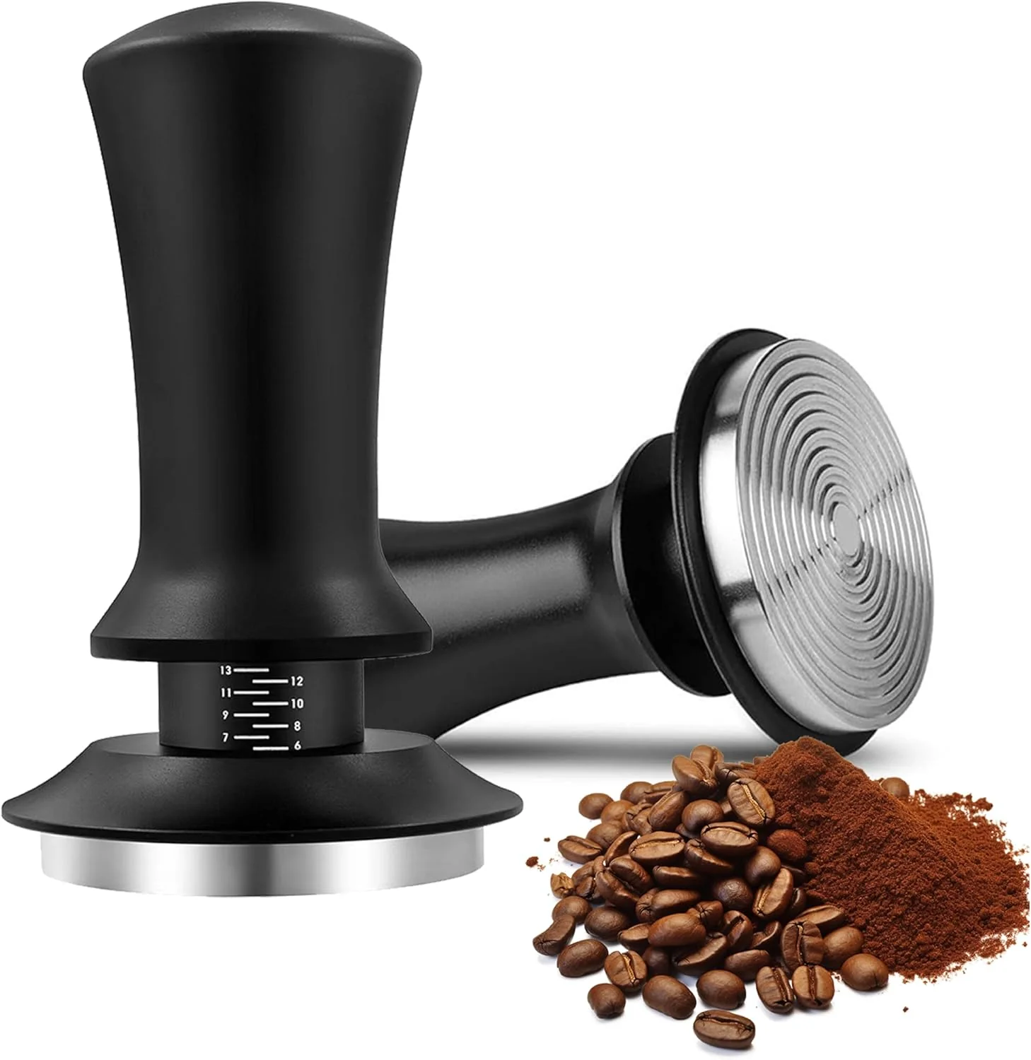 Solid 51mm Espresso Tamper with Precise Scales Adjustable Constant Pressure Coffee Tamper for Espresso Machine Smart
