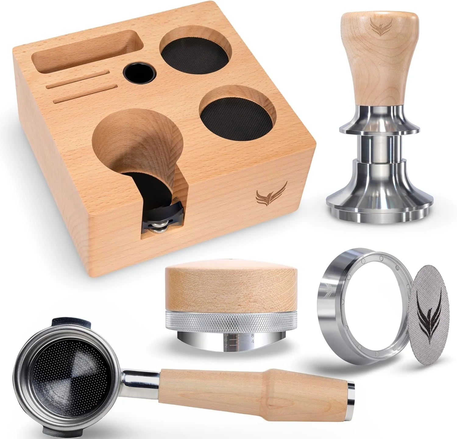 Recyclable 58mm Espresso Tool Set for Breville Dual Boiler Oracle Jet Includes Naked Portafilter Spring Tamper Distributor Tamping Station Sophisticated