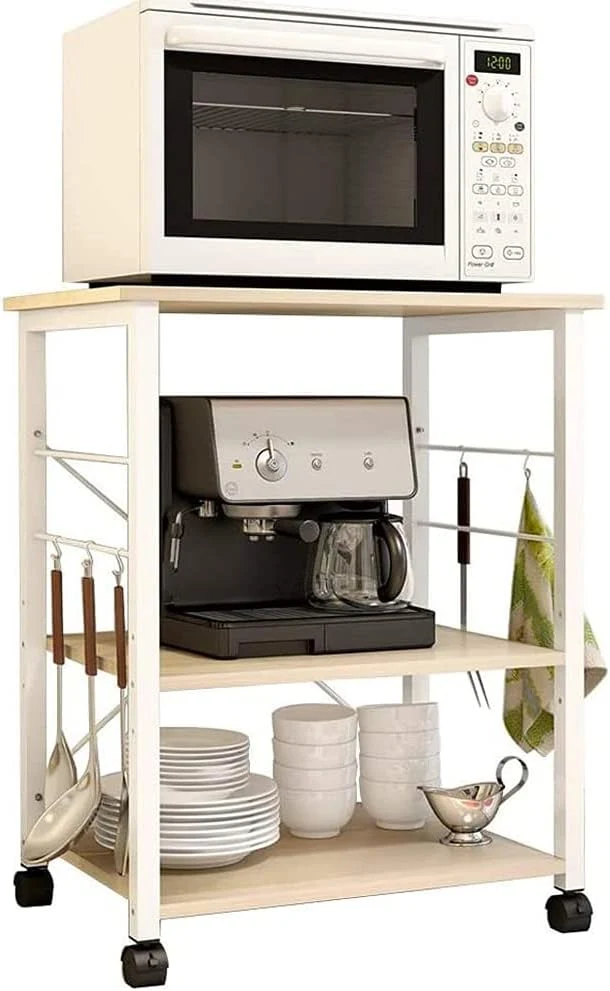 Minimalist DlandHome Standing Baker’s Racks Appliance Table Small Rolling Kitchen Cart Microwave Cart Stand Stylish