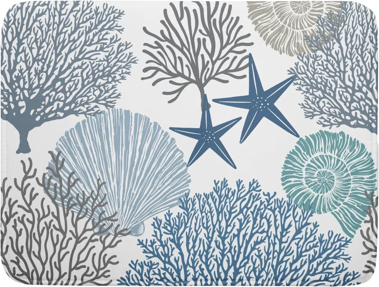 Organic Blue Coral Dish Drying Mat 18×24 – Absorbent Kitchen Artisan