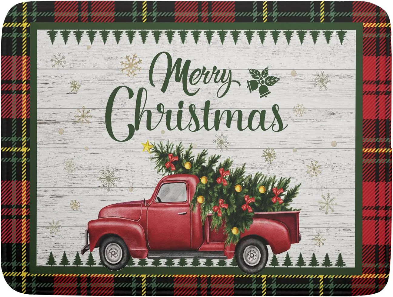 Healthy Winter Red Truck Dish Drying Mat 16×18 Inch Merry Christmas Dish Drainer Mat for Kitchen Counter Xtmas Tree Kitchen Mat Microfiber Absorbent Dish Drainer Mat Rack Pads Kitchen Holiday Accessories Elegant