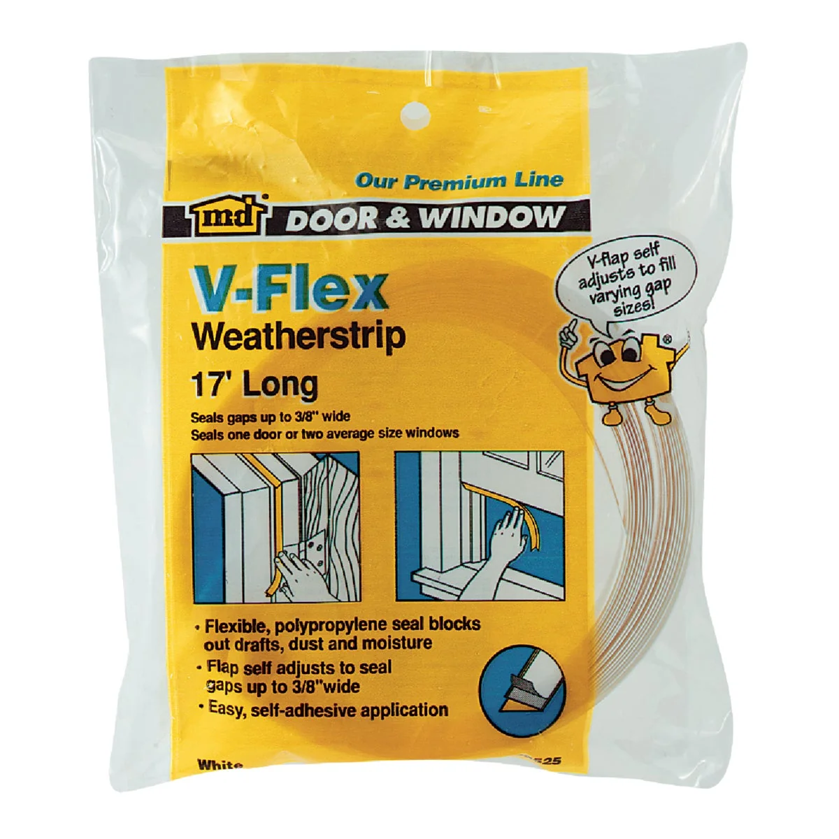 Exclusive M-D White 17′ 7 8 V-Flex Weatherstrip First-Class