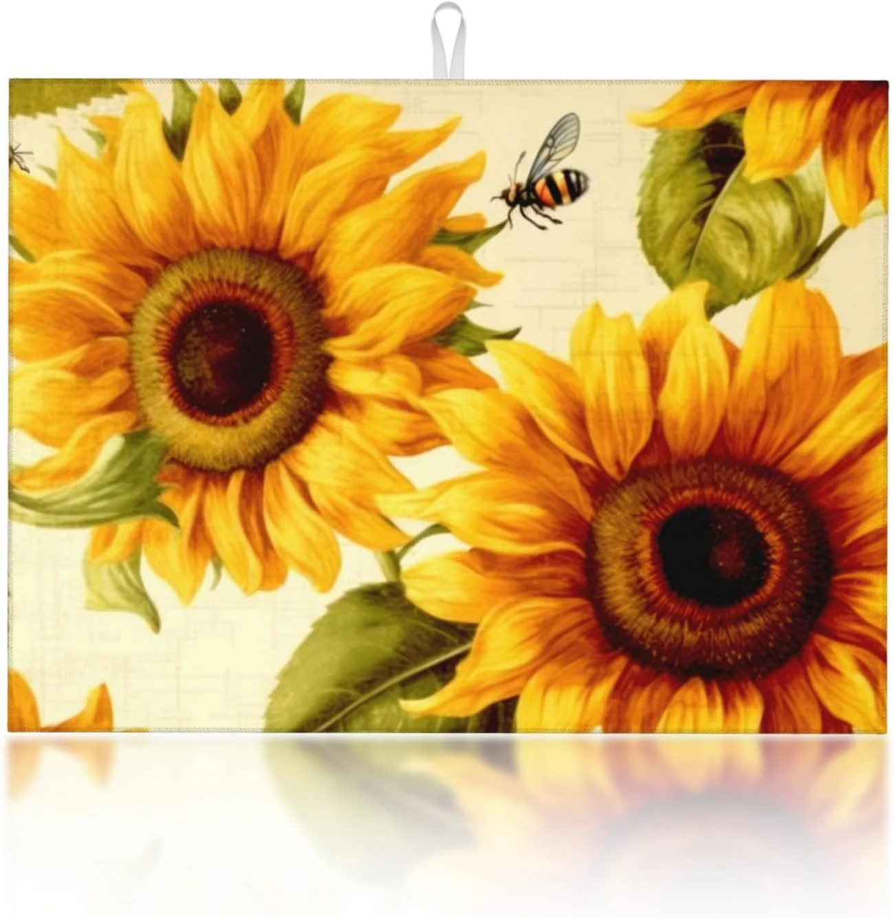 Consistent Sunflower Large Dish Drying Mats For Kitchen Counter Microfiber Kitchen Drying Mat XL Draining Pad Absorbent Quick Drying Dish Mat 18×24 Inch Dependable