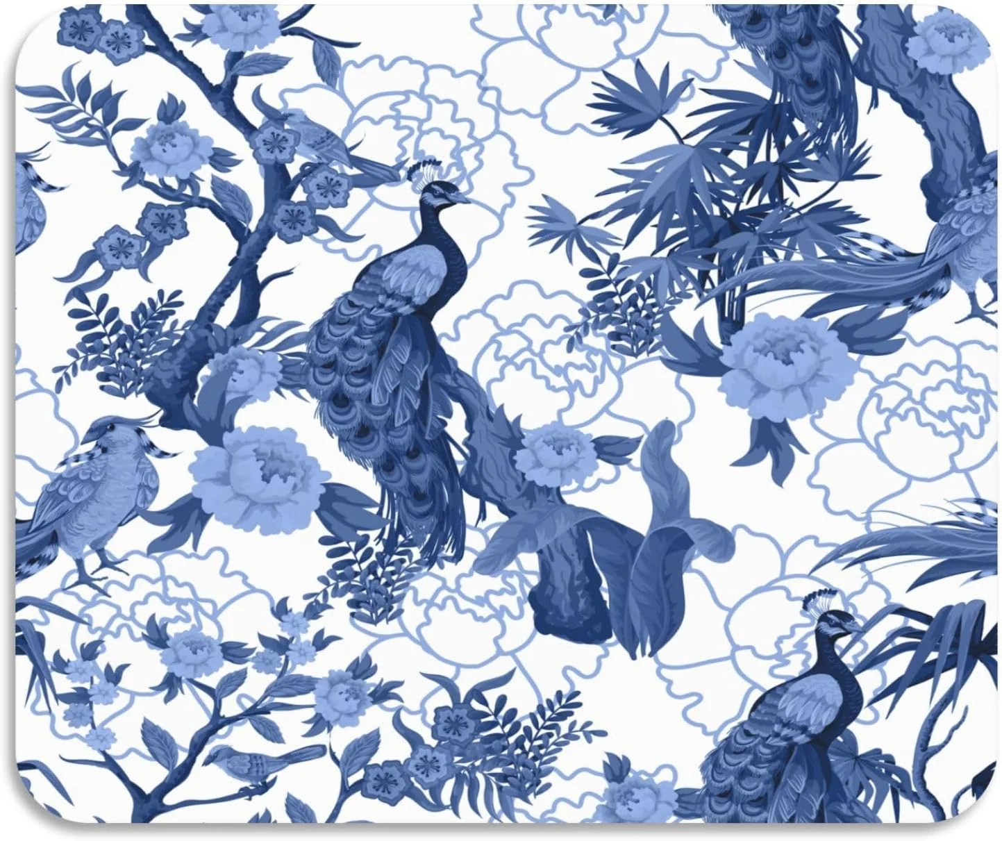 Excellent Blue Peacocks Birds Dish Drying Mat for Kitchen Counter 23.6 x19.7 Coffee Bar Super Absorbent Dish Drying Pad with Non-slip Rubber Backed Secure