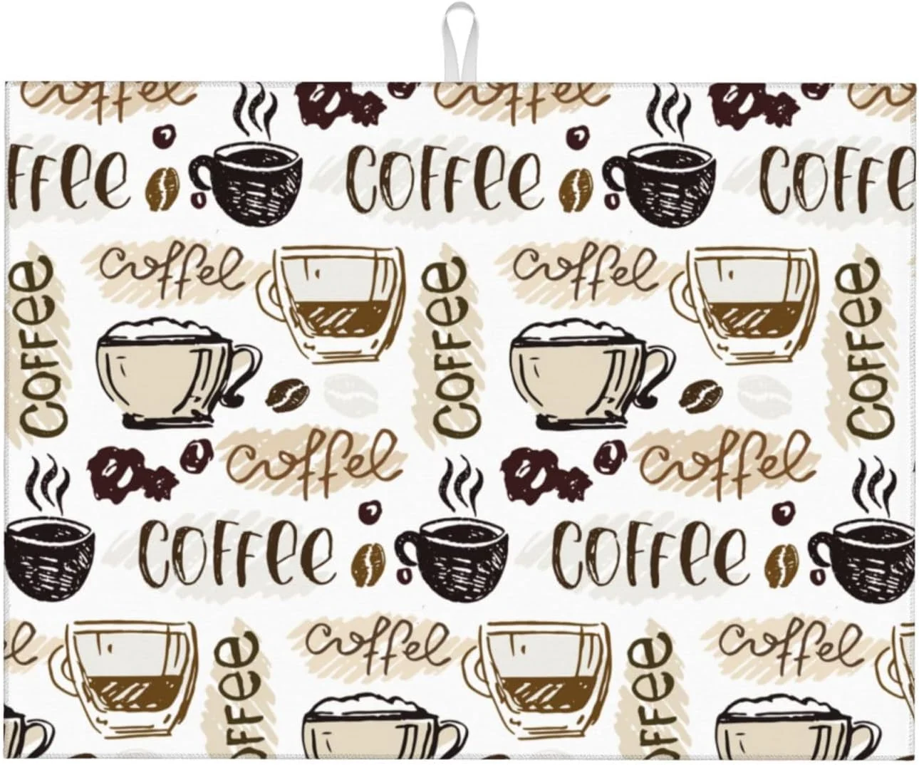 World-Class Coffee Dish Drying Mat 18 x 24 Inch Coffee Drying Mat Absorbent Reversible Microfiber Coffee Kitchen Mat Dish Rack Pad Dish Drainer Mat Brown Coffee Crafted