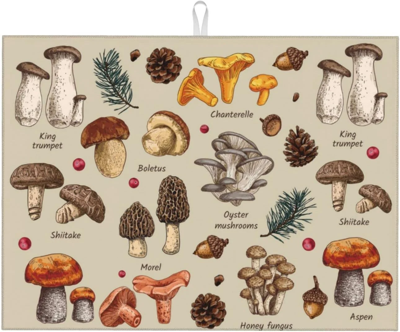 Next-Generation Mushroom Dish Drying Mats For Kitchen Counter XL Microfiber Kitchen Drying Mat Large Draining Pad Absorbent Quick Drying Dish Mat 18×24 Inch World-Class