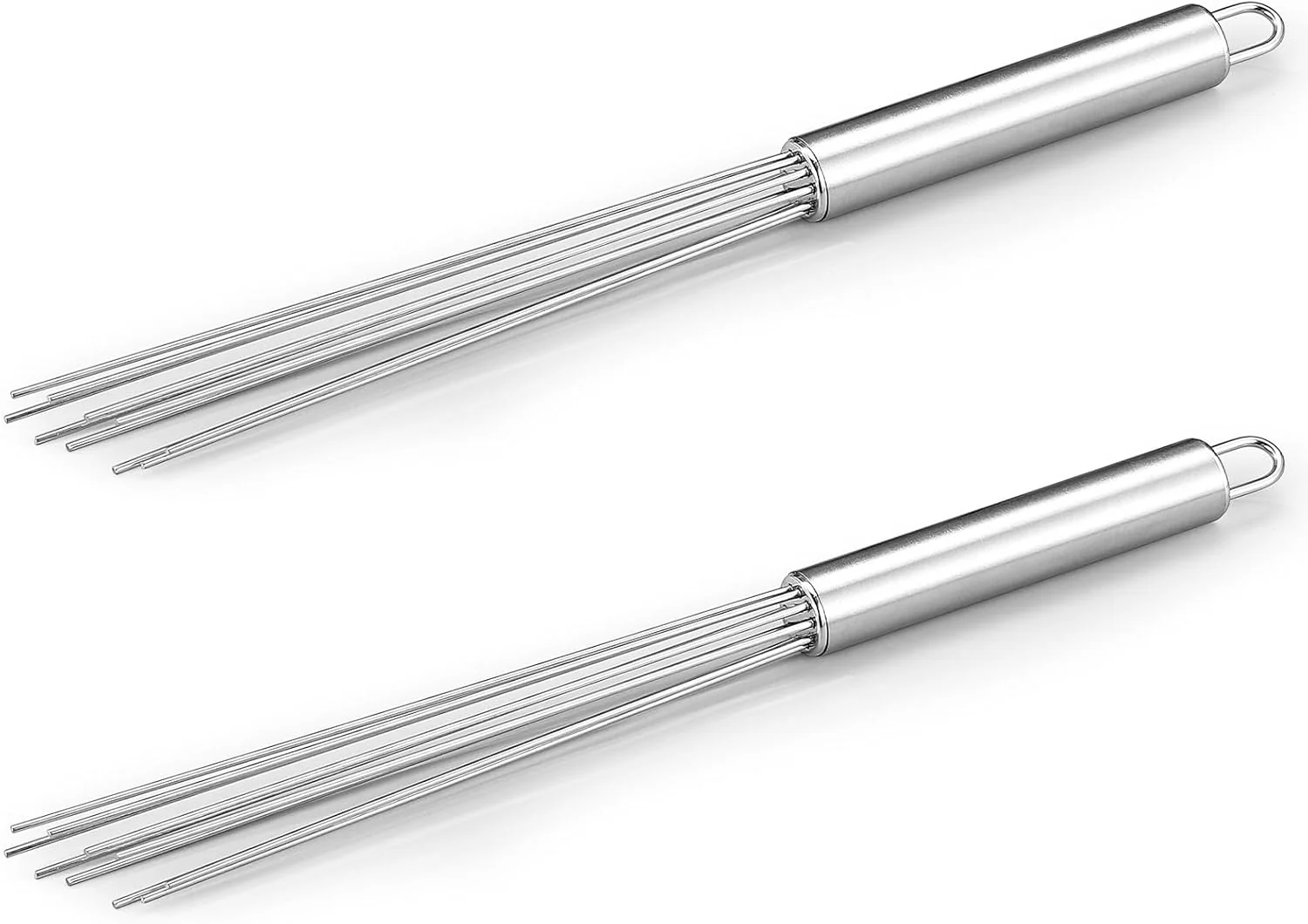 Soft Baderke 2 Pcs Barista Whisk Tool 11.5 Inch Long Handle 10 Needles Stirrer Premium