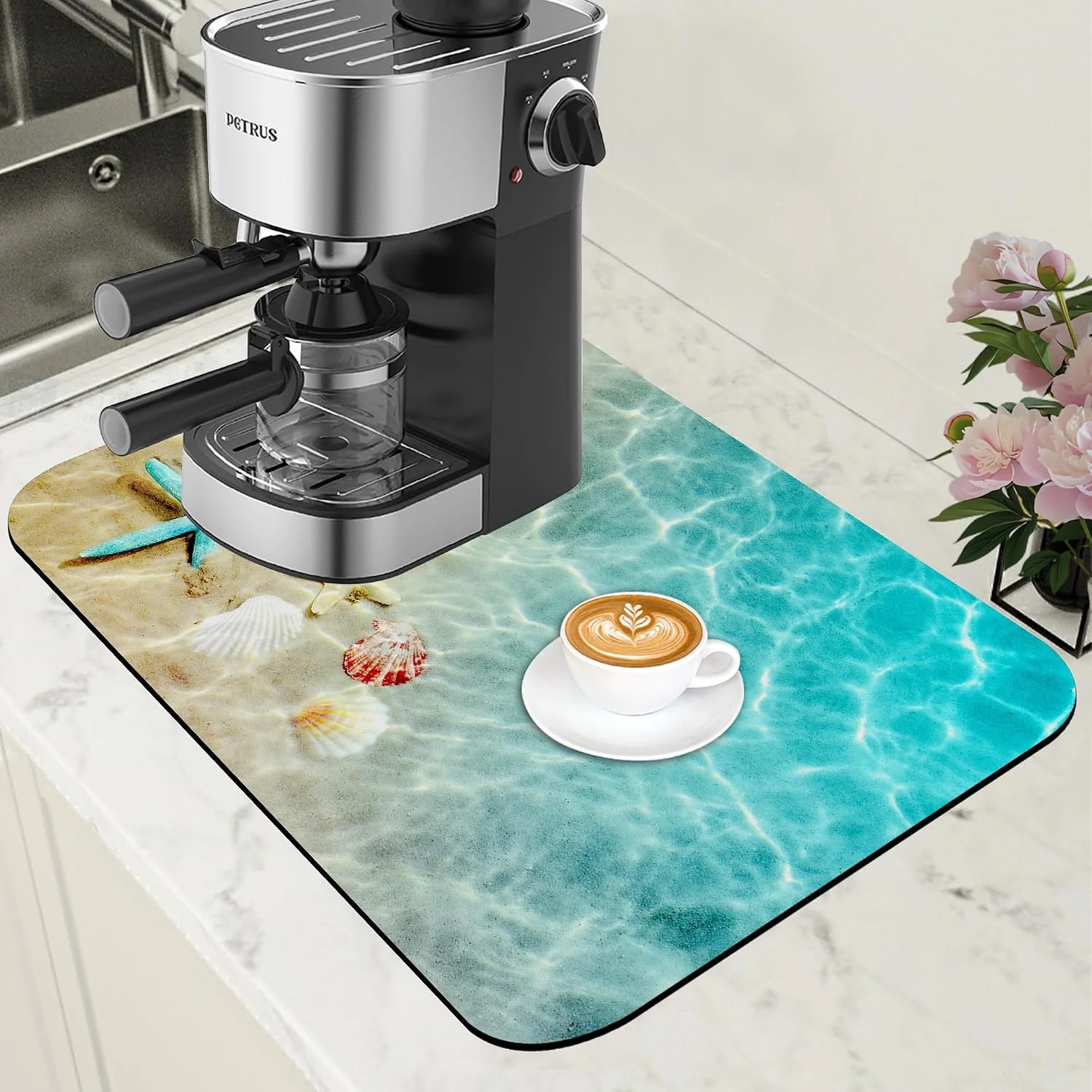 Advanced Coffee Mat Absorbent Dish Drying Mat for Kitchen Counter Smart