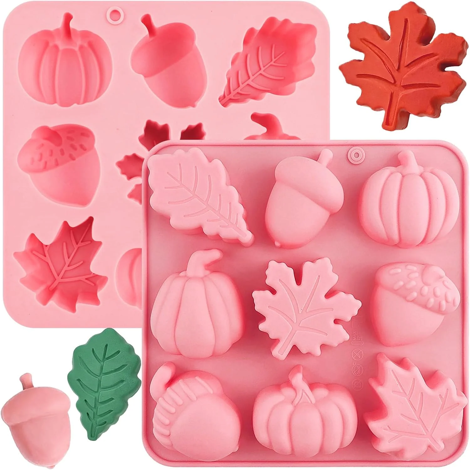 Eco-Friendly Thanksgiving Fall Silicone Molds Pumpkin Cake Mold Maple Leaf Silicone Mold 2Pcs Halloween Pumpkin Chocolate Molds Autumn Leaves Cake Pan Baking Tray Mold for Thanksgiving Halloween Cake Cupcake Decor Expertly Made