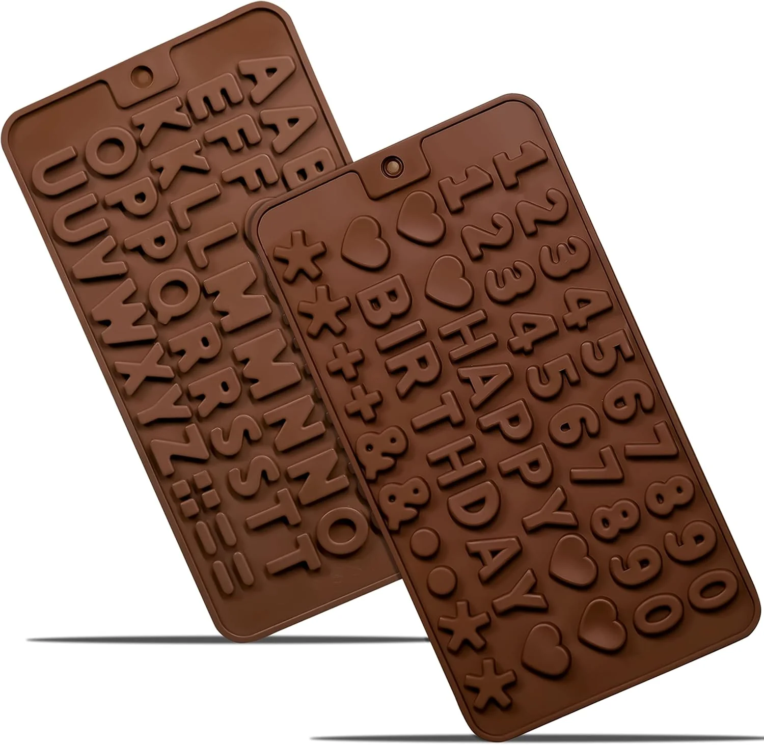 Effective Anaeat Silicone Letter and Number Chocolate Molds 2 Pack Alphabets Numbers Candy Baking Mold with Happy Birthday Cake Decorations Symbols Refined