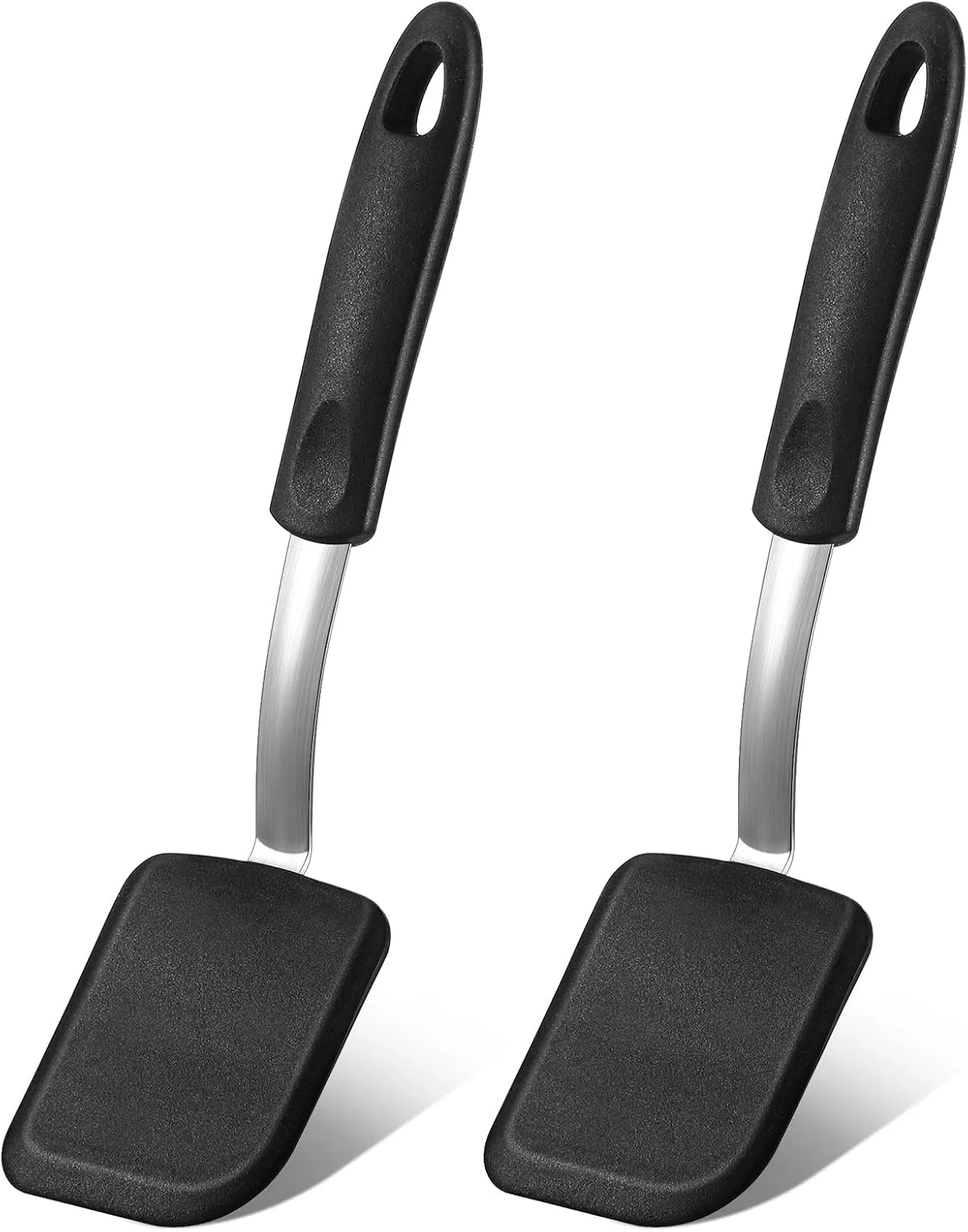 Safe Silicone Cookie Spatula Turner 2 Pack Mini Brownie Spatula Flexible Kitchen Small Silicone Turner for Nonstick Cookware Heat Resistant No Scratch Responsible