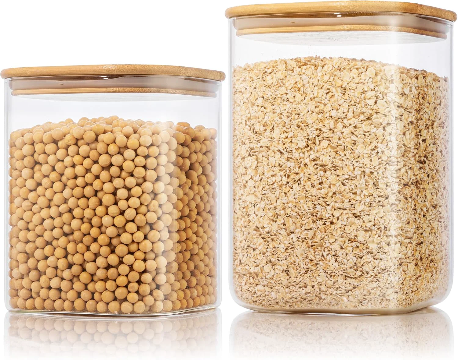 Environmentally Friendly 132oz amp 63oz Large Glass Storage Containers with Lids for Pantry Storage-2P Relaxed