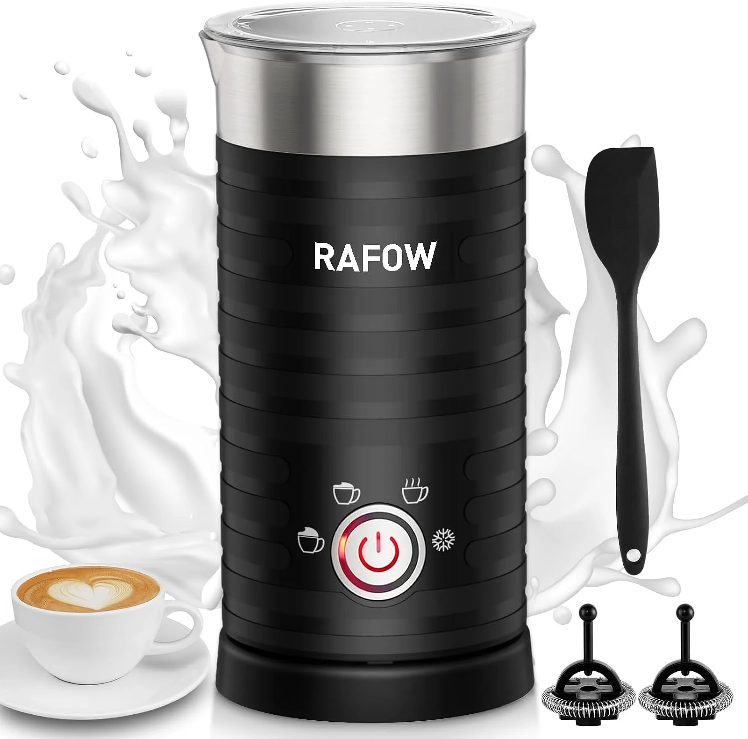 Top-Quality 4 In 1 Electric Milk Frother Steamer – Hot and Cold Coffee Foam Froth Maker 350ml 12oz Automatic Milk Warmer Foamer for Latte Cappuccinos Macchiato Chocolate Durable