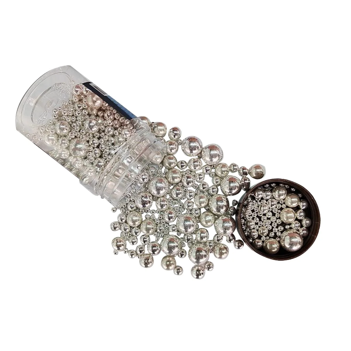 Fashionable Edible Silver Sugar Pearls Candy Sprinkles 120G 4.23Ounce Baking Cake Sprinkles Cupcake and Cake Topper Cookie Decorations Wedding Party Valentines Pure