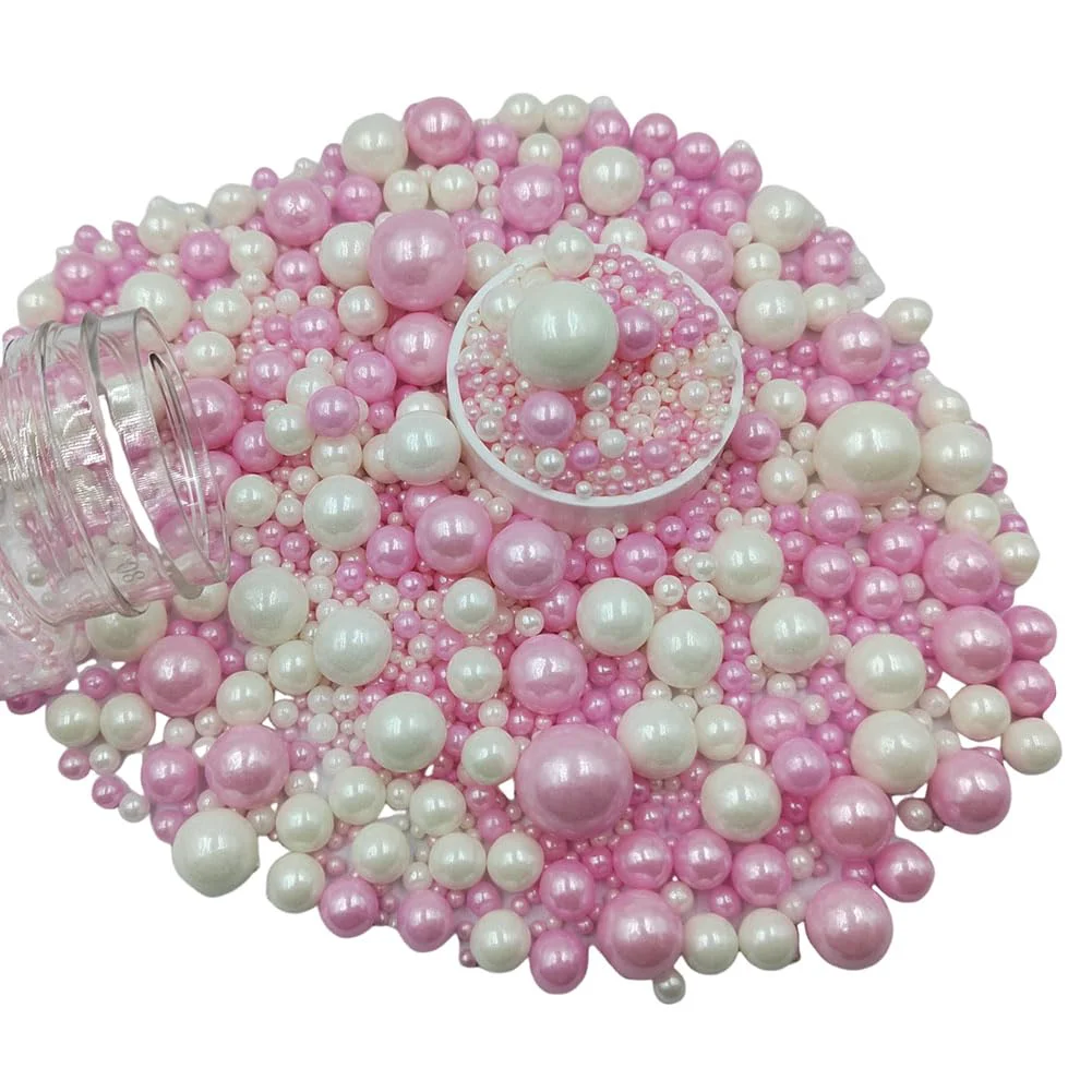 Top-Quality Edible White Pink Sugar Pearls Candy Sprinkles 120G 4.23Ounce Baking Cake Sprinkles Cupcake and Cake Topper Cookie Decorations Wedding Party World-Class