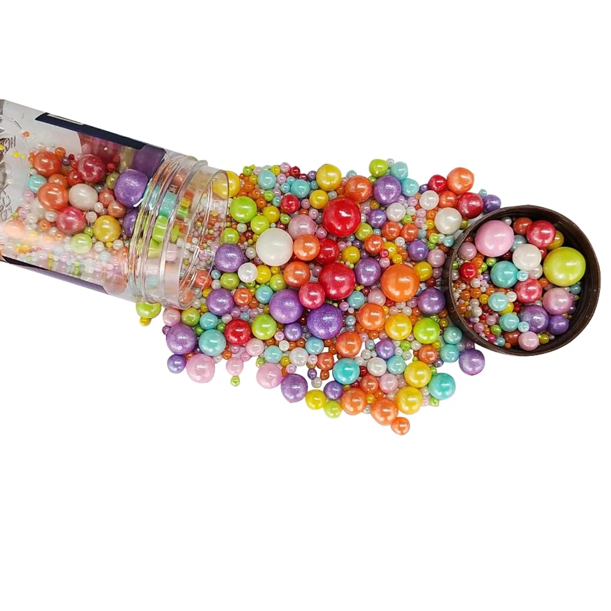 Crafted Edible Multicolor Sugar Pearls Candy Sprinkles 120G 4.23Ounce Baking Cake Sprinkles Cupcake and Cake Topper Cookie Decorations Wedding Party Dependable