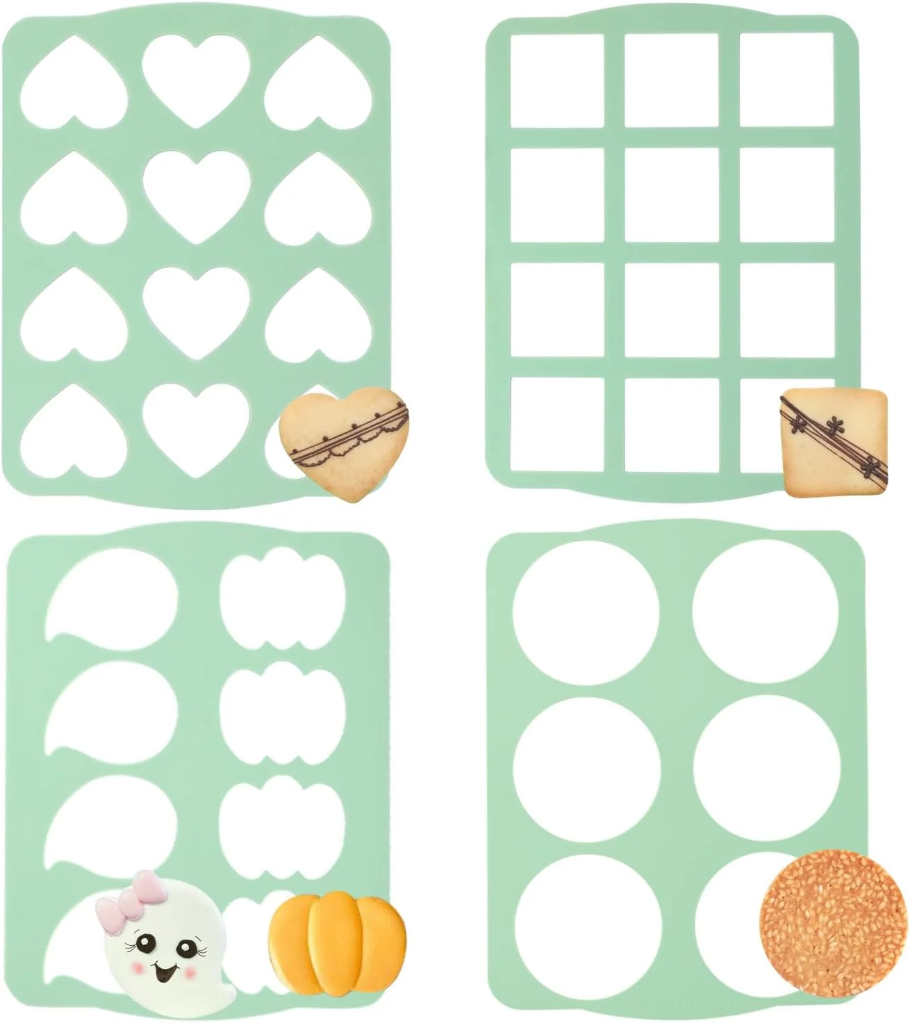 Lightweight Qeleg 4Pcs Cookie Molds Chocolate Chablon Cookies Stencil Mold Set for Cake Decoration QLG116 120HBGJ2393 2396 Soft