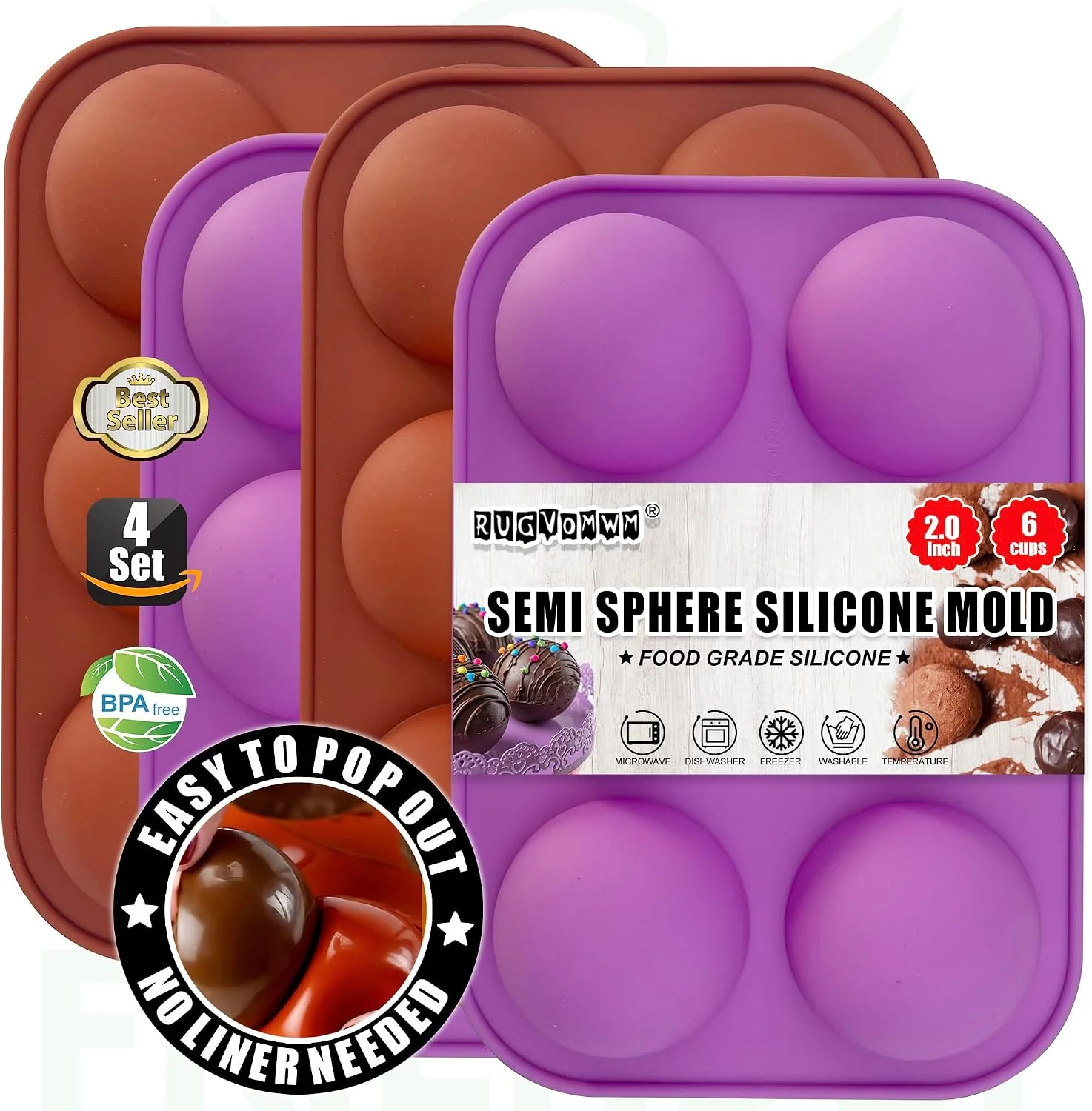 Responsible Silicone Cake Mold，6-Link Small Round Cake Mold – 2pack… Advanced