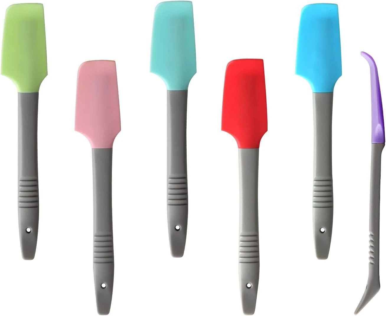 Detailed Silicone Mini Spatula Curved Small Spatula Kitchen Jar Spatula Wet Pet Food Can Spoon for Cooking Baking Frosting or Mixing 6pcs Superior