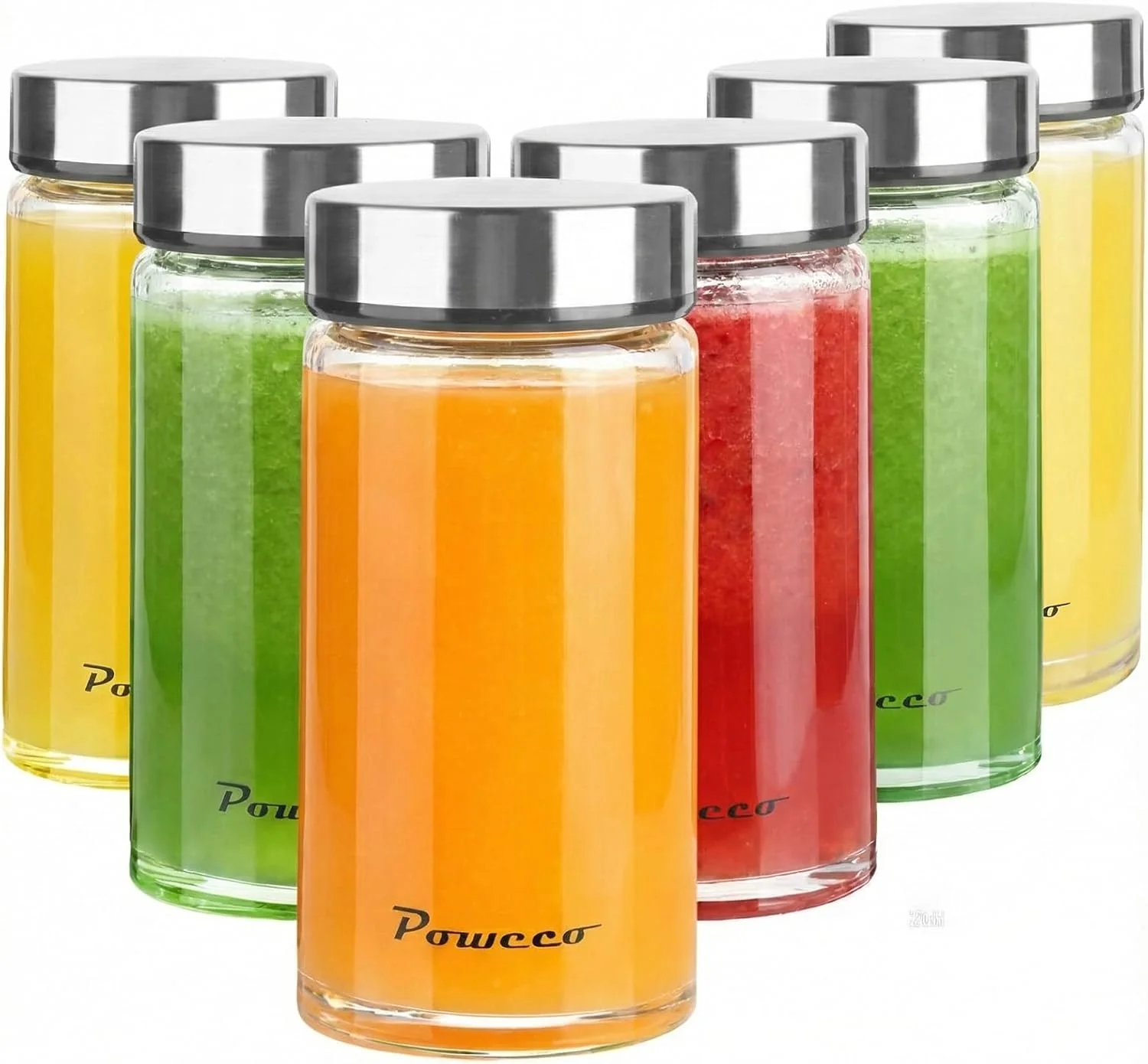 Easy-to-Use Glass Juice Bottles 6 Pack 12 oz – Wide Mouth Glass Water Bottles with Lids – for Juicing Protein Smoothie Milk Reusable BPA Stainless Steel Lids Blender Shaker Bottle 400ml Optimized