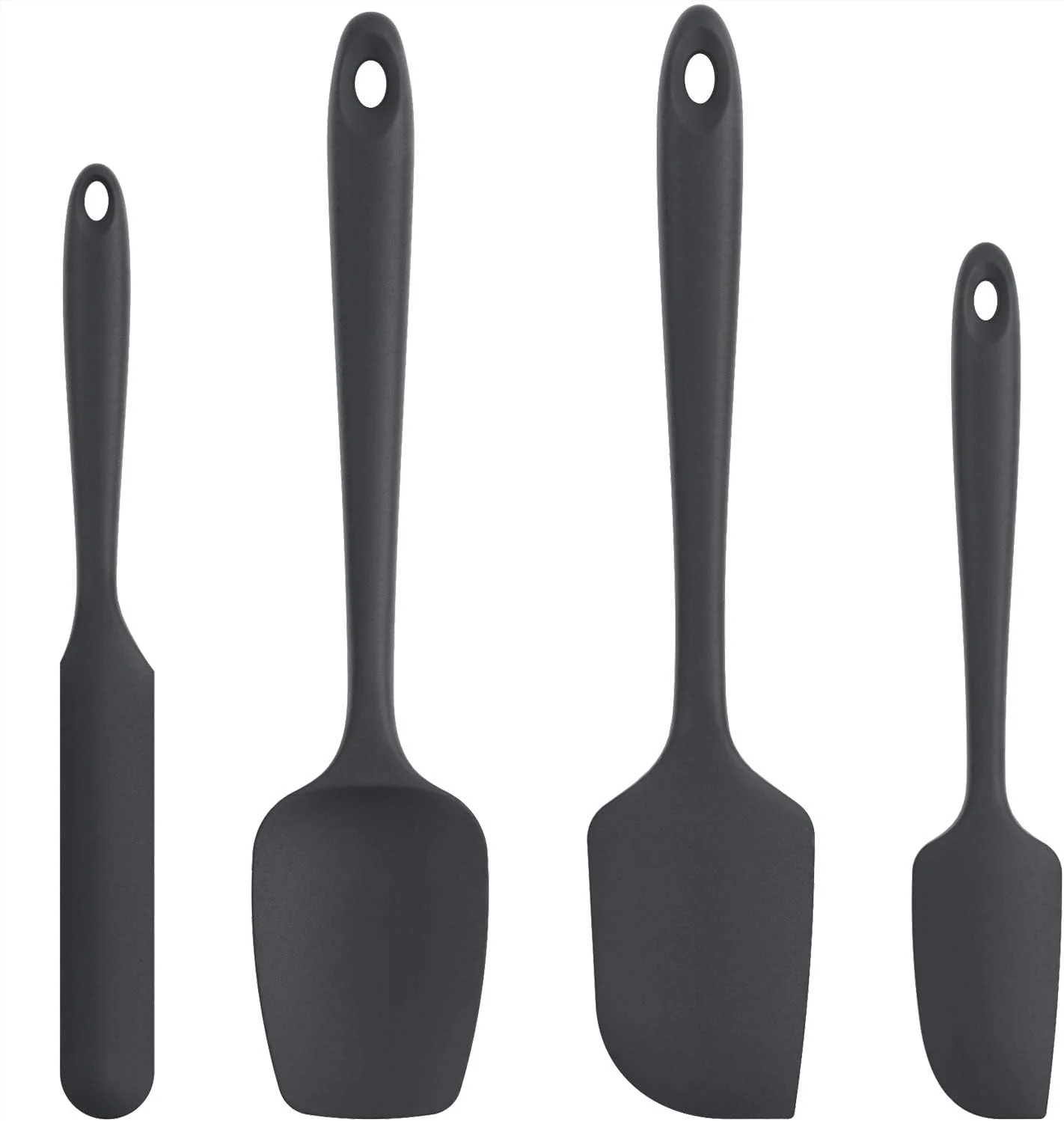 Expertly Made U-Taste Silicone Spatula Set with 600 Degrees Fahrenheit Heat Resistant Black Elegant