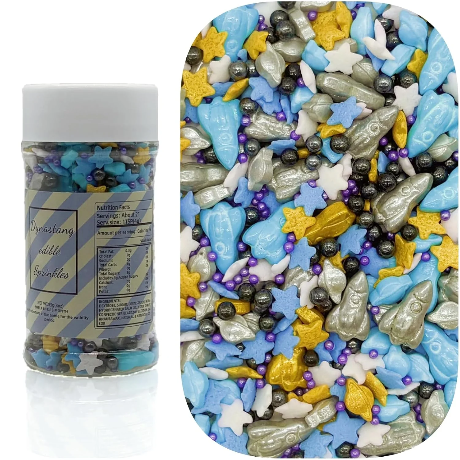 Flexible Space Theme Cake Sprinkles – Mixed Style Edible Decorations High-Quality
