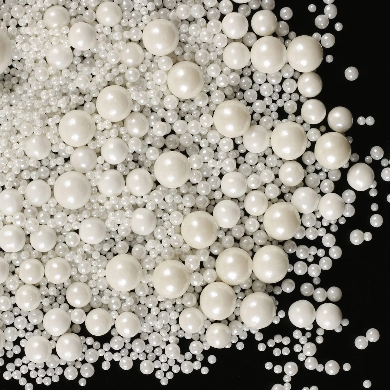 Specialty Kasvan White Pearl Sugar Sprinkles – Edible Candy Pearls 130g 4.58 Oz Mix Size Baking Cake Decorations Ice Cream Toppings and Cookie Decorating Artisan