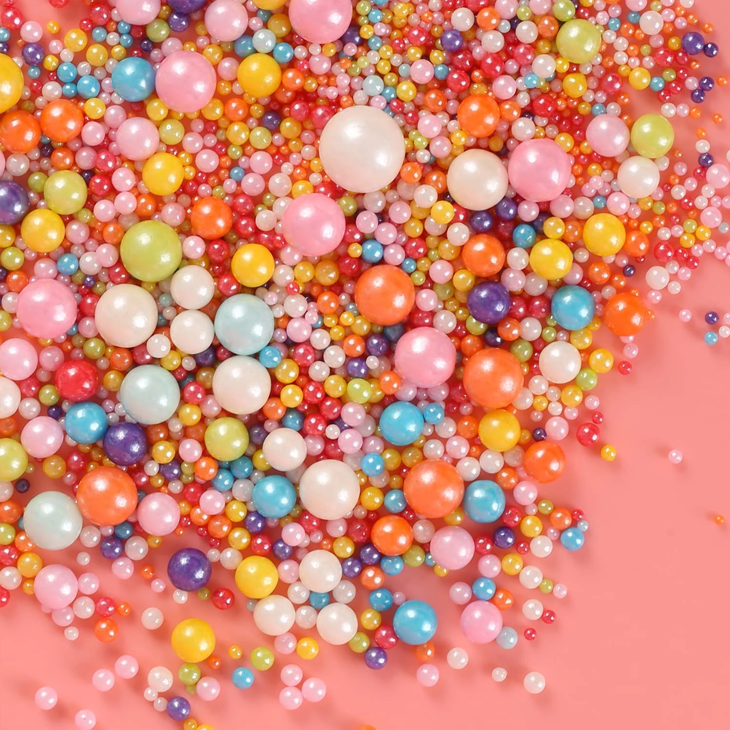 Efficient Kasvan Mixed Pearl Sugar Sprinkles – Edible Candy Pearls 130g 4.58 Oz Mix Size Baking Cake Decorations Ice Cream Toppings and Cookie Decorating Healthy