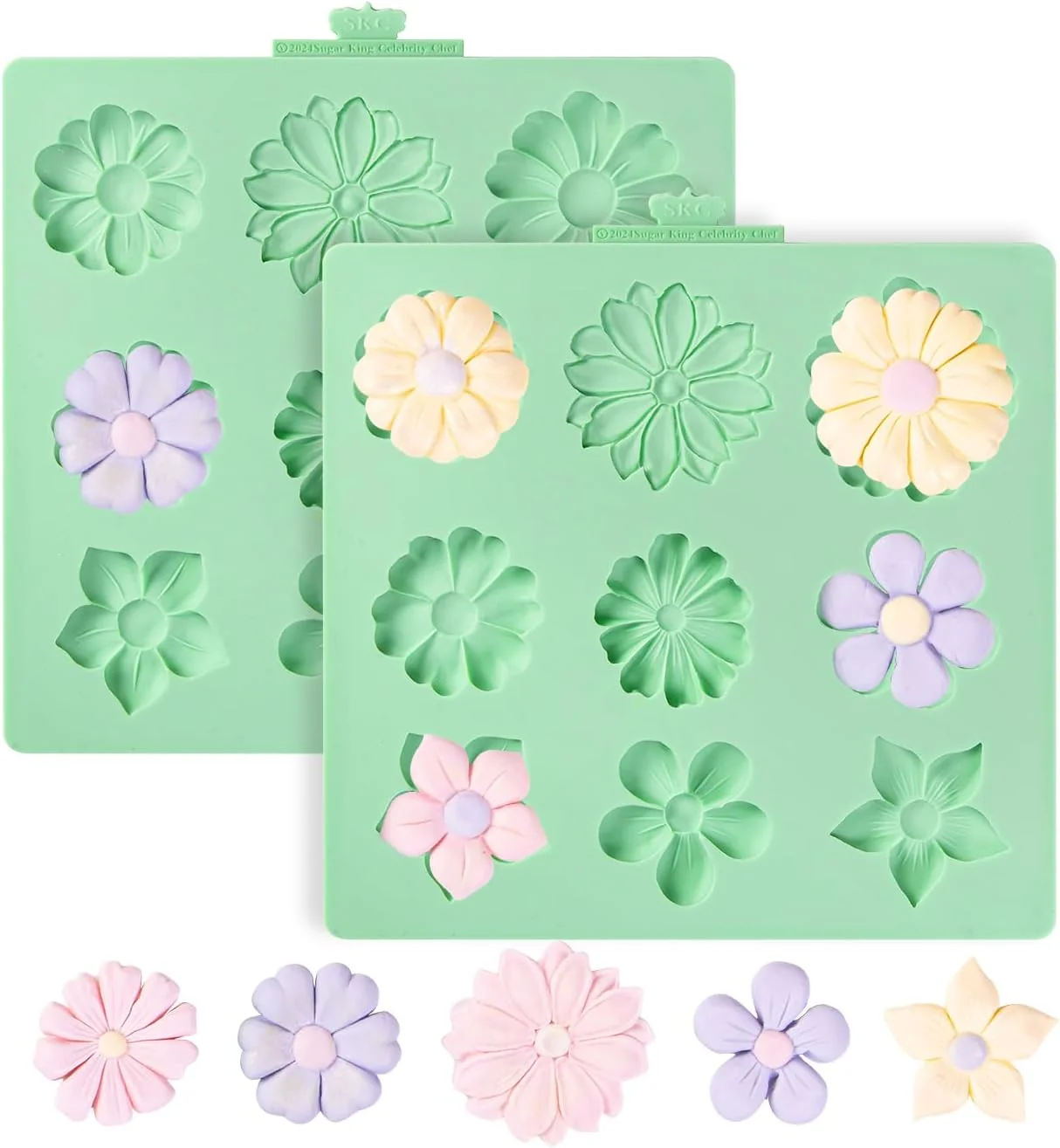 Advanced Kalaien Flower Silicone Molds Rose Flower Chocolate Mold Daisy Silicone Mold for Crafts 2 Pcs Rose Silicone Mold Fondant Molds for Cake Decorating Innovative
