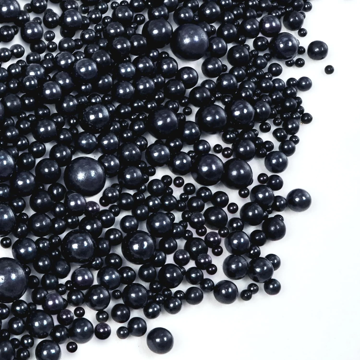 Fine Crafted Black Pearl Sugar Sprinkles Edible Black Sprinkles for Cake Decorating 150g 5.29oz Baking Cake Decorations Ice Cream Toppers Cupcakes Cookies Traditional