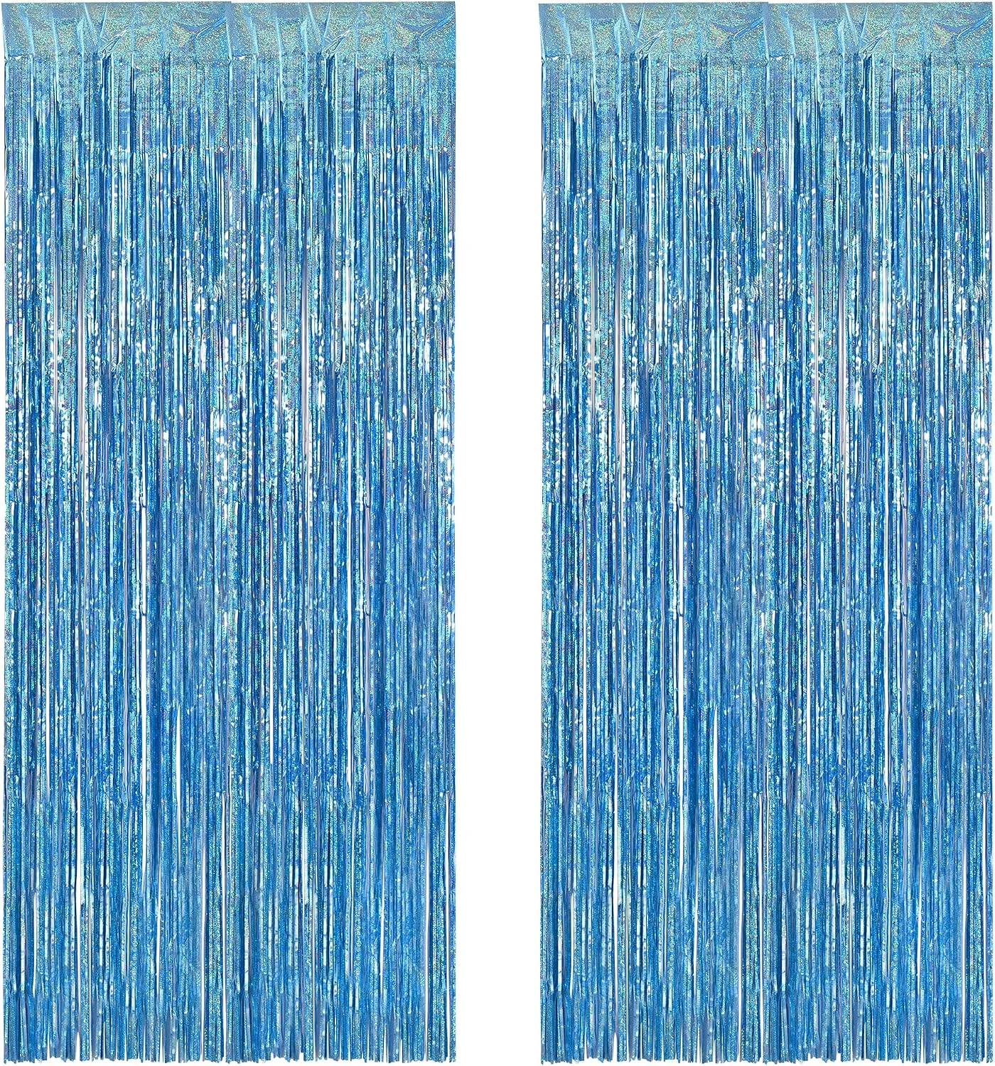 Proven BRAVESHINE Light Blue Streamers Party Backdrop – 2 PCS Foil Fringe Curtains Convenient