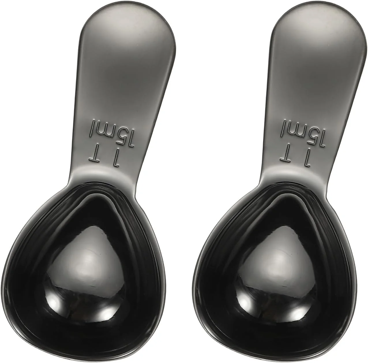 Relaxed uxcell 2Pcs Stainless Steel Coffee Scoop 15ml Short Handle Measuring Spoon for Ground Coffee Tea Sugar Kitchen Gifts Black Flexible