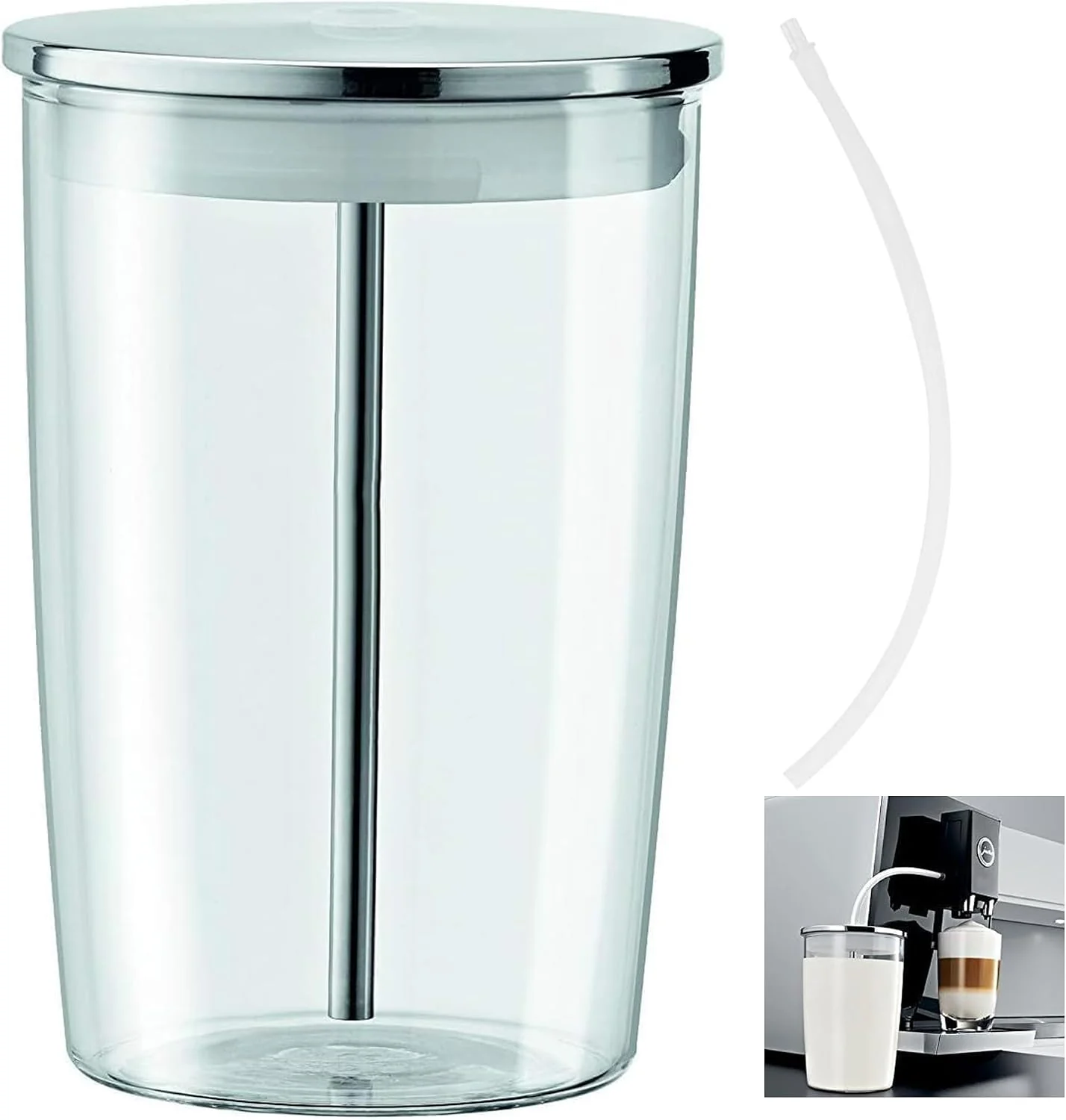 Artisan WUYAN 16.9oz Glass Milk Container for Jura Compatible with Jura Coffee Machine Models Z8 Z6 J6 S8 S80 E8 GIGA X8cG2 X8G2 X3cG2 X3G2 5 X8 X10 WE8 W3 X7 ENA 8 Micro 90 E6 D6 Fine Crafted