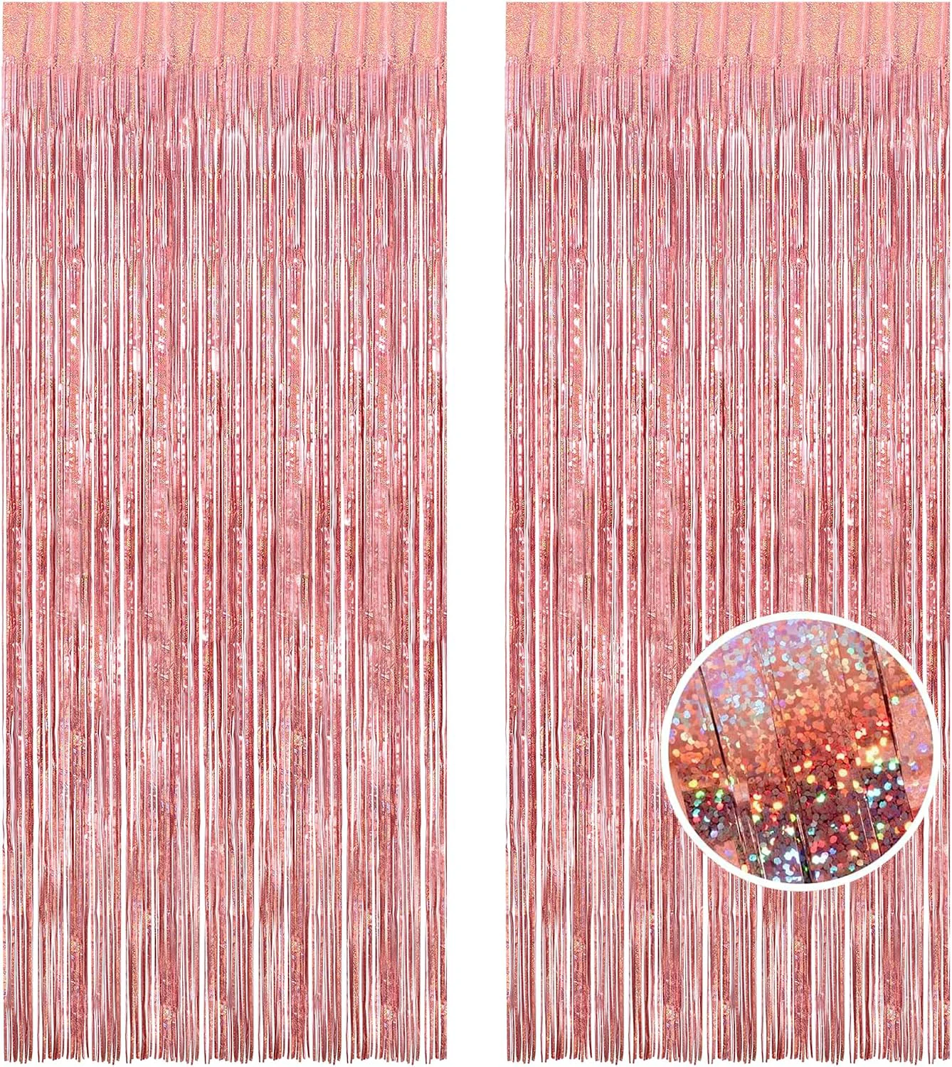 Artisan BRAVESHINE Tinsel Backdrop Rose Gold Foil Fringe Curtains 2 Pack Party Streamers for 13th 16th 18th 21st Girls Birthday Bachelorette Engagement Anniversary Bridal Shower Party Decorations Verified