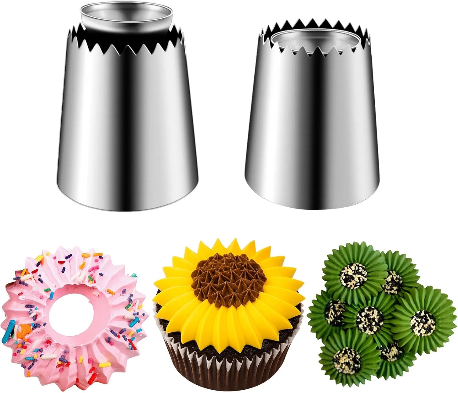 Contemporary Suuker Large Piping Tips Set Sultan Ring Baking Mold Icing Nozzle Stainless Steel Icing Piping Nozzles Cake Decorating Supplies for Kitchen Gift 2 Trendy