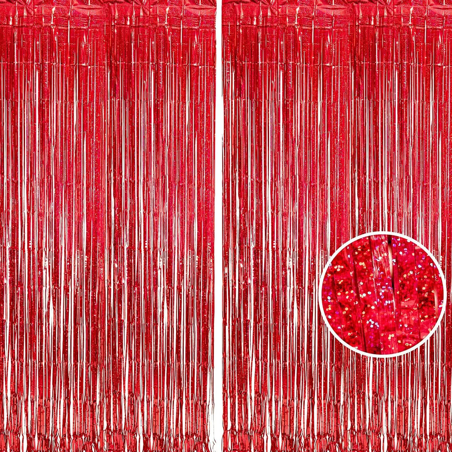 Authentic BRAVESHINE Red Streamers Party Backdrop Foil Curtain Halloween Decor 3.2×8.2ft Tinsel Curtains for Graduation Bachelorette Anniversary Engagement Christmas Birthday Bridal Shower Decorations Crafted