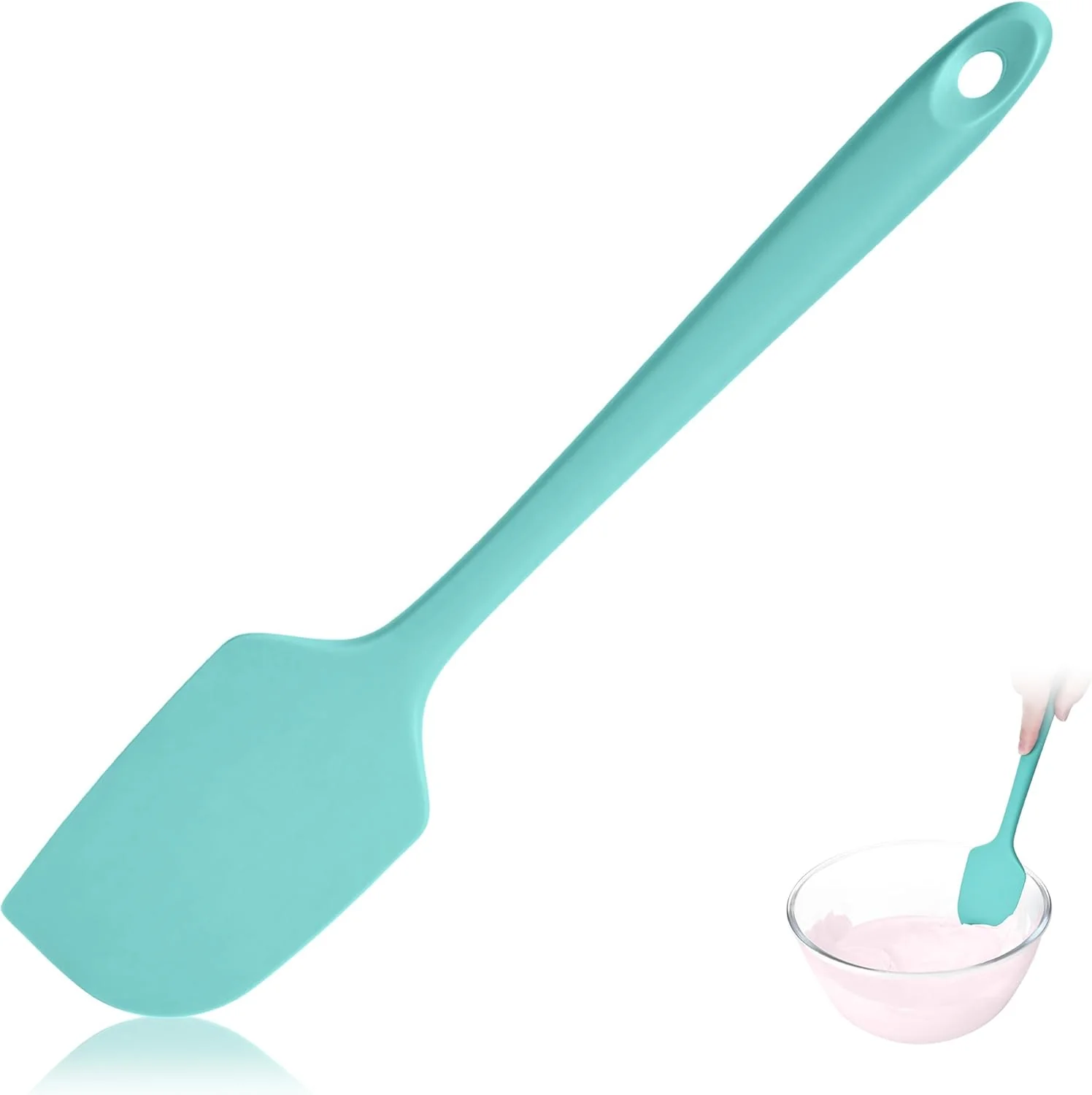 Selected 600ºF Heat Resistant Spatula 11.34 inch High Heat Food Safe Semless Kitchen Silicone Scraper for Cooking Baking Mixing Scraping Stirring Nonstick Fast
