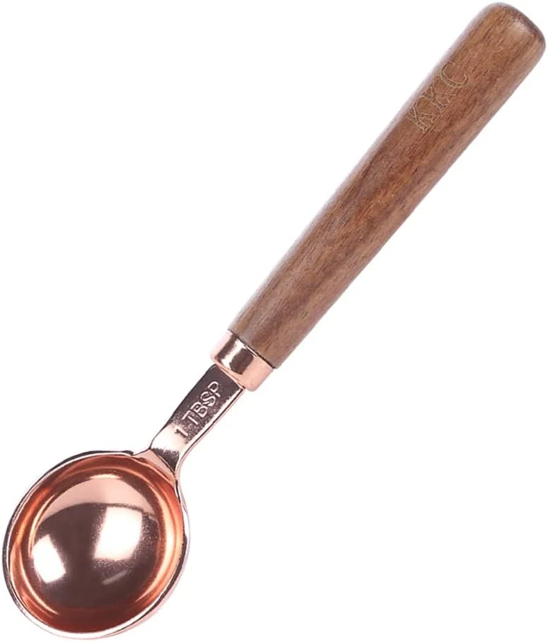 Casual KKC HOME ACCENTS 1 Tbsp Measuring Spoon Rose Gold Short Wooden Handle 15ml Secure