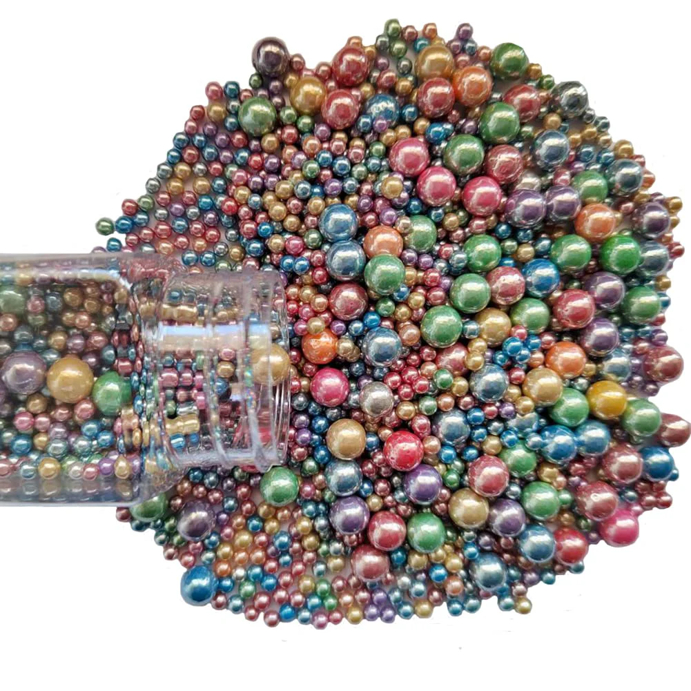 Refined Edible Light Colorful Sugar Pearls Candy Sprinkles 120G 4.23Ounce Baking Cake Sprinkles Cupcake and Cake Topper Cookie Decorations Wedding Party Top-Quality