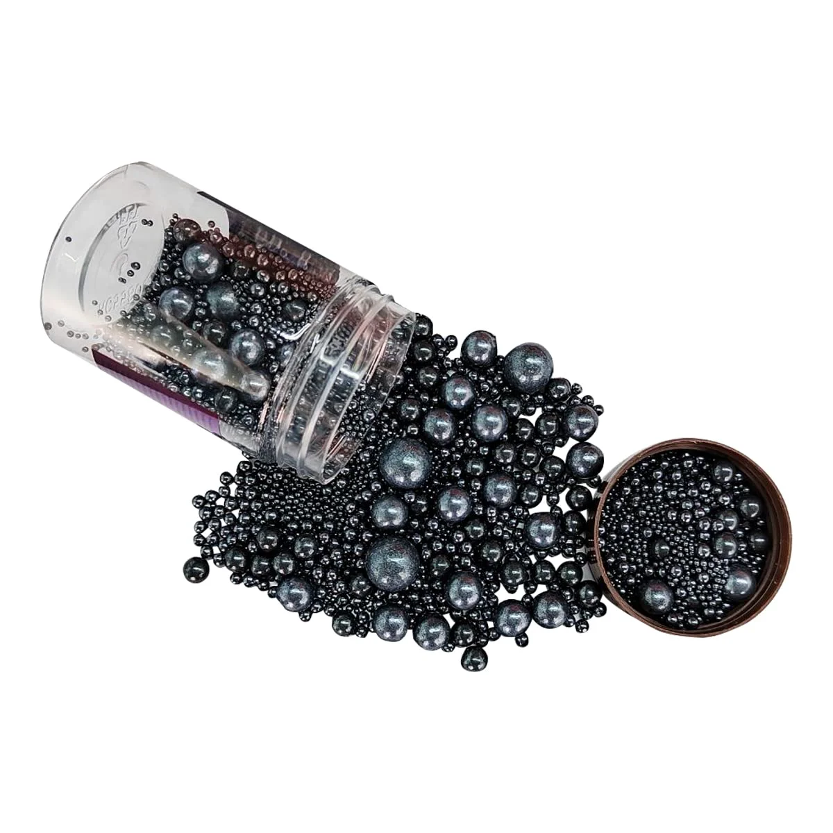 Stylish Edible Black Sugar Pearls Candy Sprinkles 120G 4.23Ounce Baking Cake Sprinkles Cupcake and Cake Topper Cookie Decorations Wedding Party Valentines Premium Material