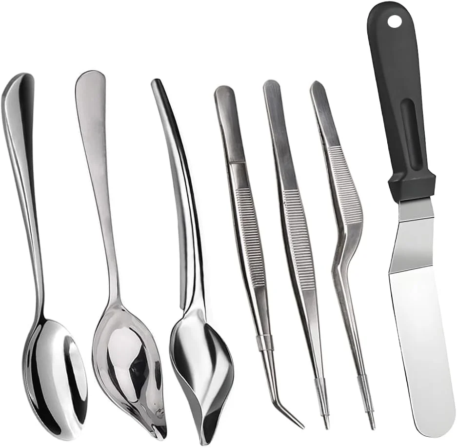 Soft 7 Piece Stainless Steel Culinary Specialty Tools Set for Professional Chefs and Home Cooks Fast